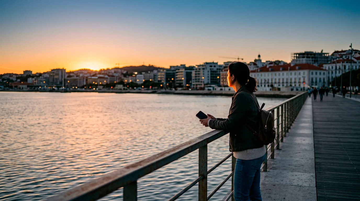 Horizonte urbano futurista com símbolos de criptomoedas integrados na paisagem