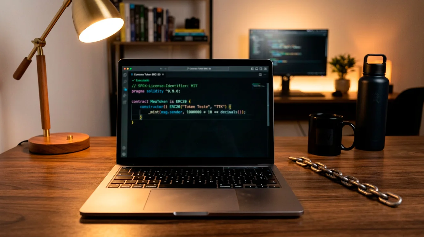 Representação de smart contract a executar um pagamento automático numa blockchain